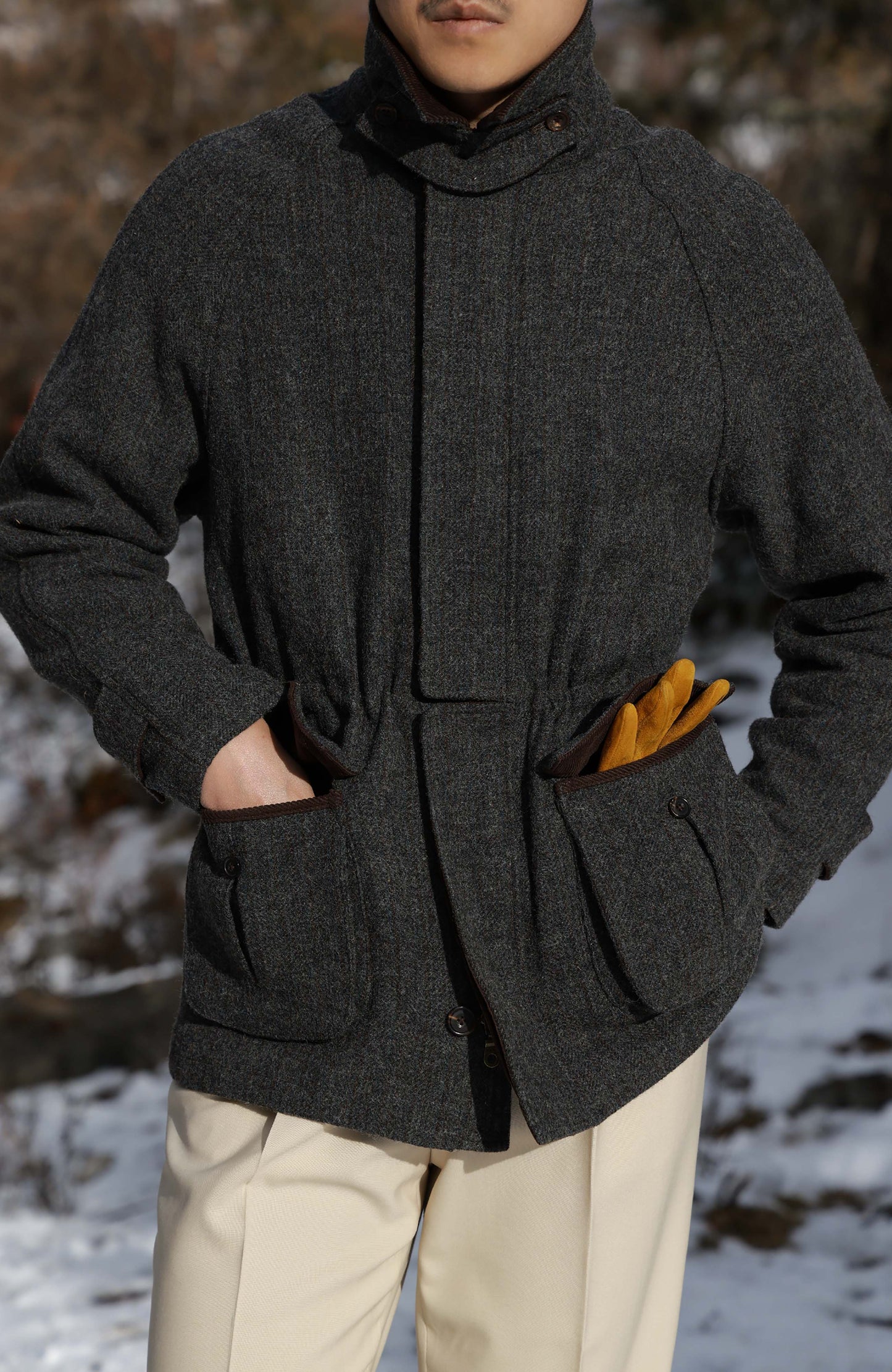 Coarse-Wool Naval Jacket — Graphite Grey