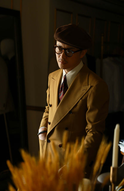 Handmade Linen Beret — Chestnut Brown