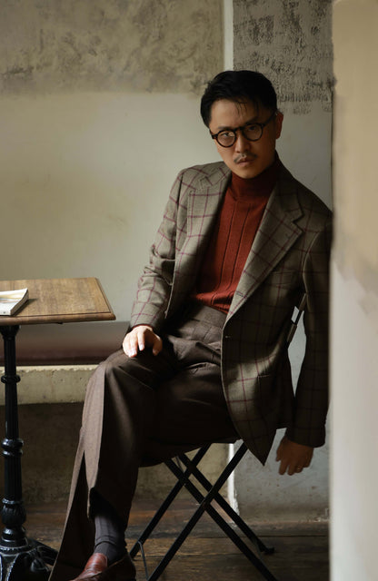 Merino Wool Ribbed Turtle Neck Sweater — Maple Red