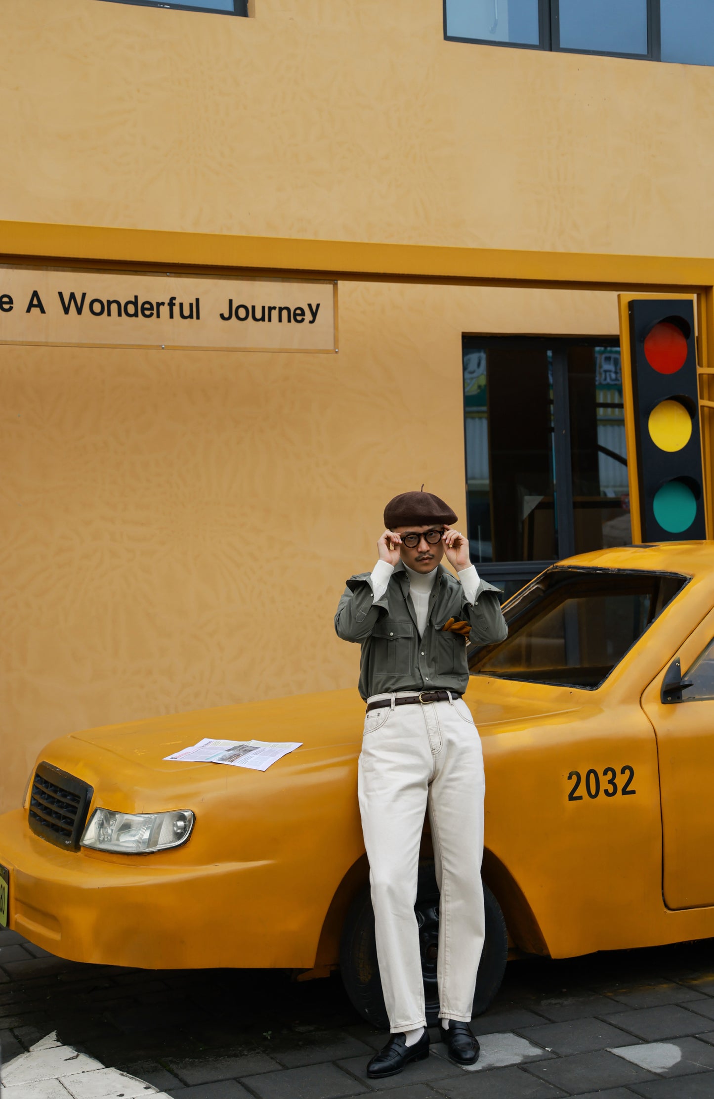 Large pointy Collar Shirt — Verdant Mist