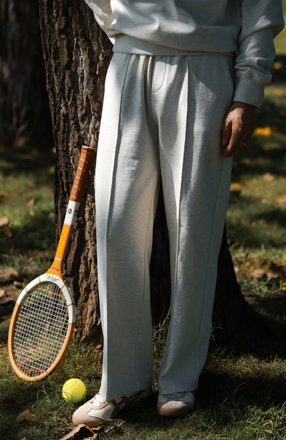 Unisex Long Sleeve Polo Sweatpants — Travertine White