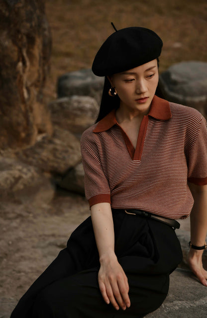 Handmade Linen Beret — Mountain Black
