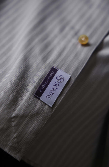 SÖKTAS Cotton Handmade Button-Down Shirt — Rocky Mountains Stripe