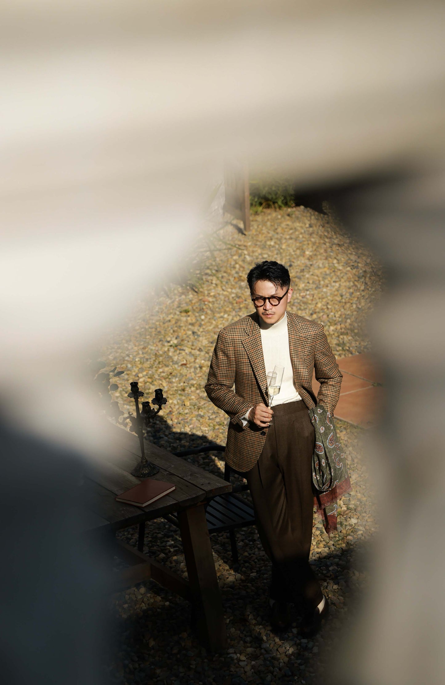 Half-Canvas Single-Breasted Suit Jacket — Autumn Vichy Check