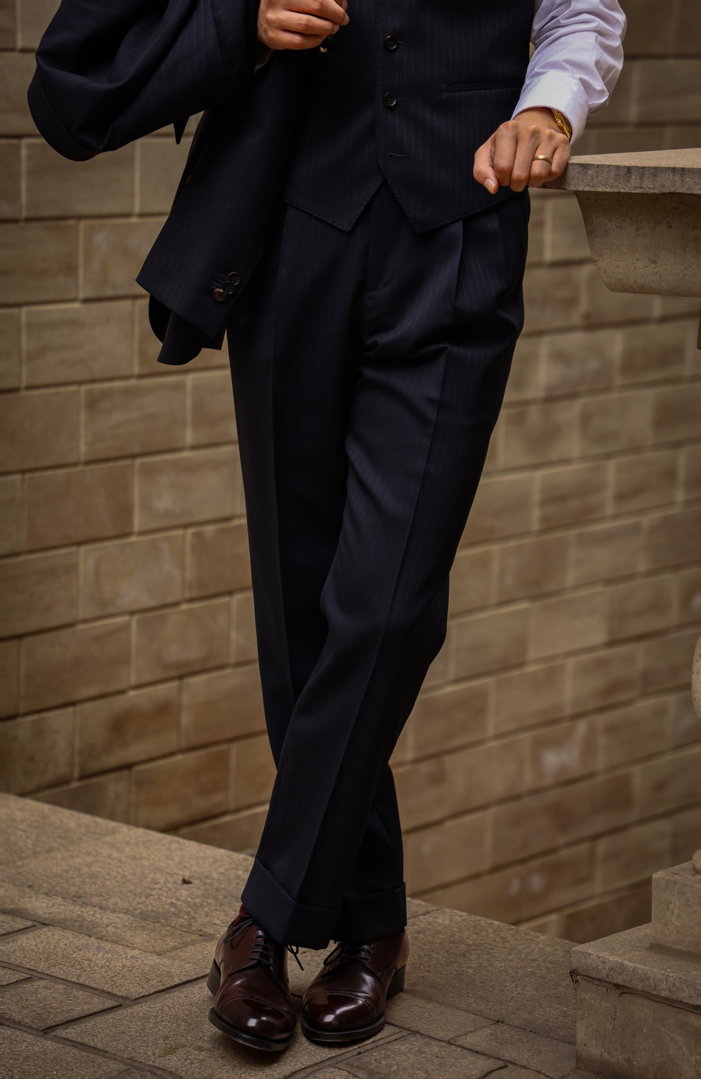 Midnight Blue Stripe Suit Trousers 