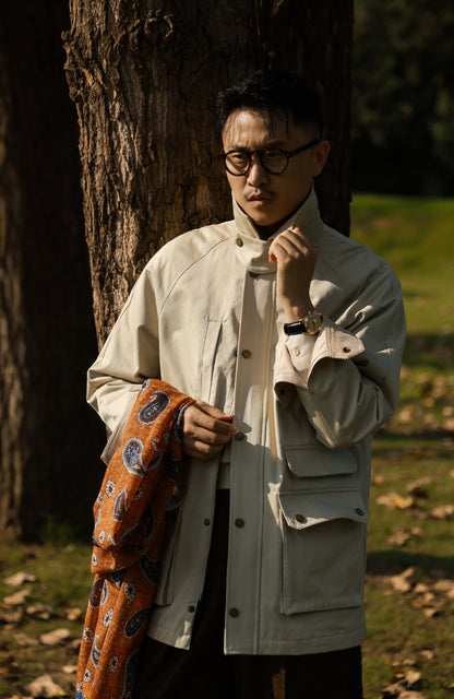 Heavy Cotton Raglan Jacket — Pottery Grey