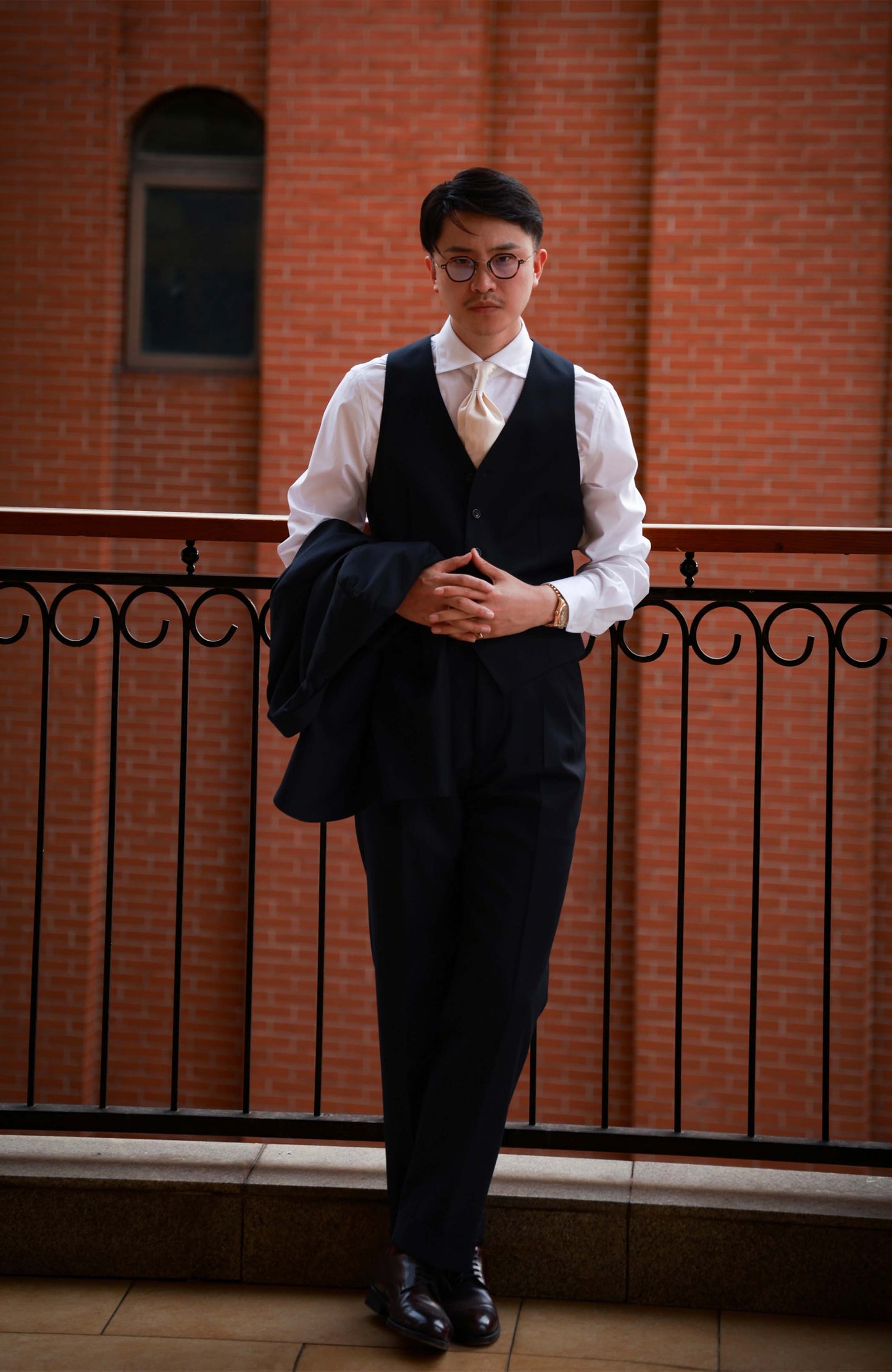 Half-Canvas Single-Breasted Suit Jacket — Midnight Blue