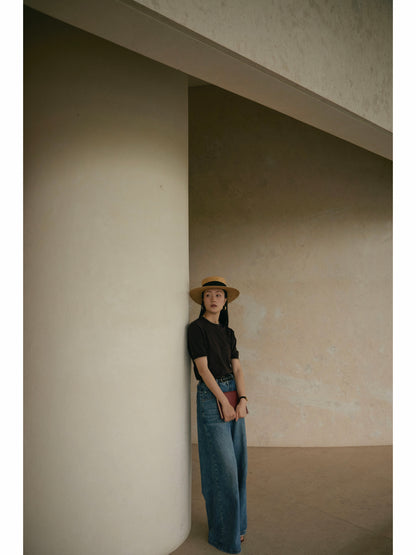 「Hazelnut Mousse」Natural Cotton-Silk Blend Italian-Inspired Vintage Unisex Knit Short-Sleeve Polo Shirt