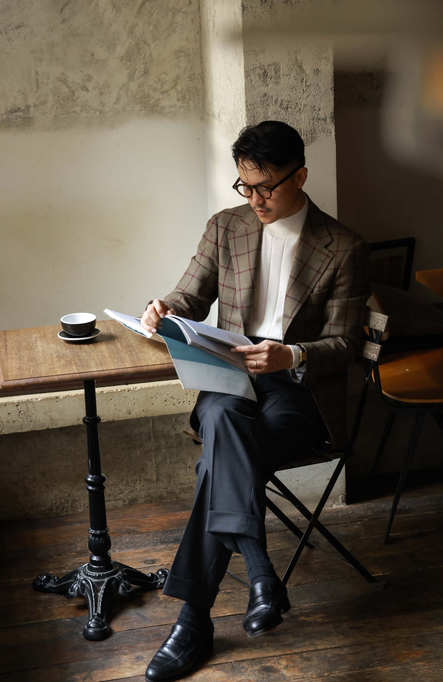 MOON Full-Canvas Single-Breasted Suit Jacket — Russet Windowpane