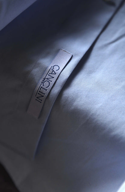 CANCLINI Cotton Handcrafted Spread Collar Shirt — Dawn Mist Blue