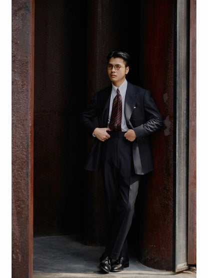 Long Point Collar Shirt — Pencil Navy Stripe