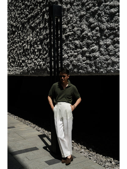 「Moss」Terry-Knit Combed-Cotton Short-Sleeve Polo Shirt in the set