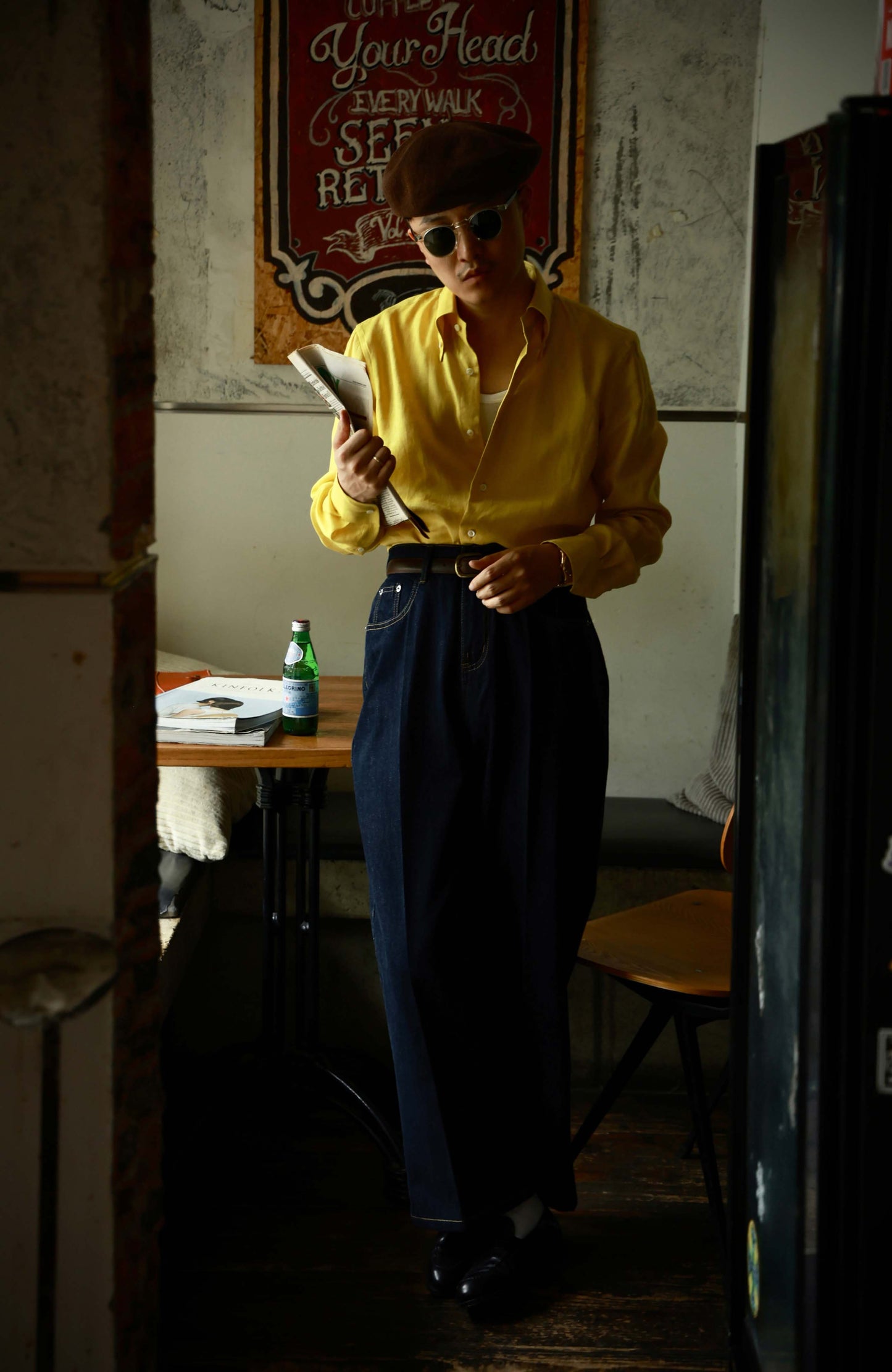 Linen Button-Down Collar Shirt — Lemon Zest