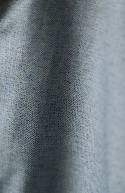 Brushed Cotton One-Piece Collar Shirt — Meteorite Grey Barleycorn