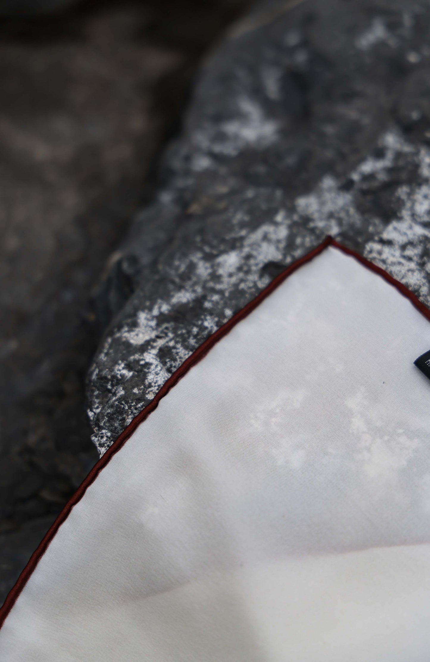 Silk Hand-Rolled Pocket Square — Alpine White