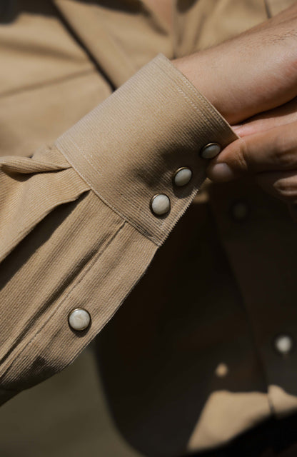 Western Collar Long-Sleeve Shirt(21-Wale Japanese Corduroy) — Autumn Wheat
