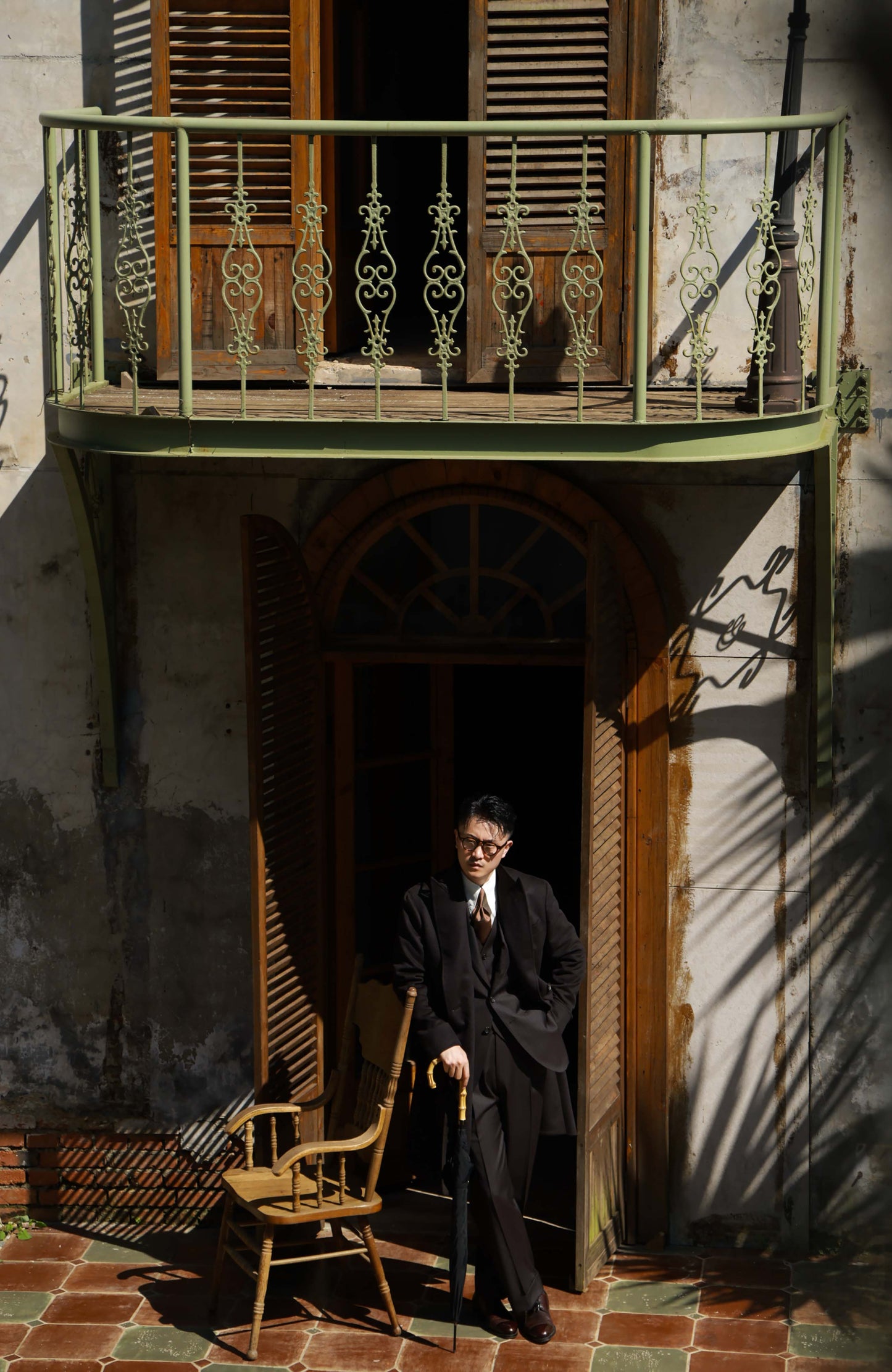 Half-Canvas Double-Breasted Wool Polo Coat — Ebony Brown