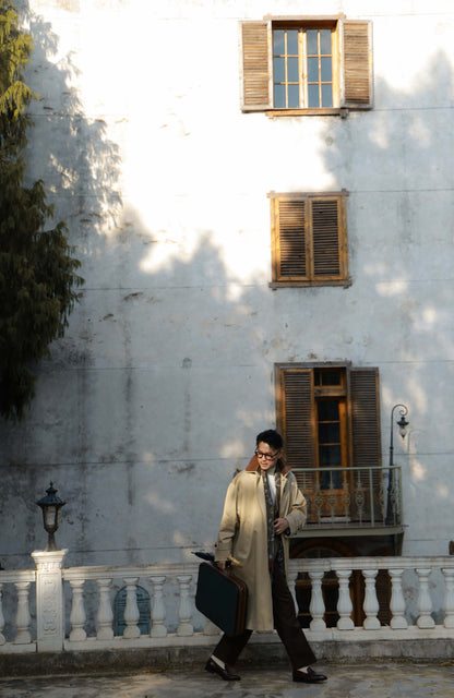 Super Heavyweight Trench Coat with Performance Finish & Detachable Wool Liner — Desert Whisper