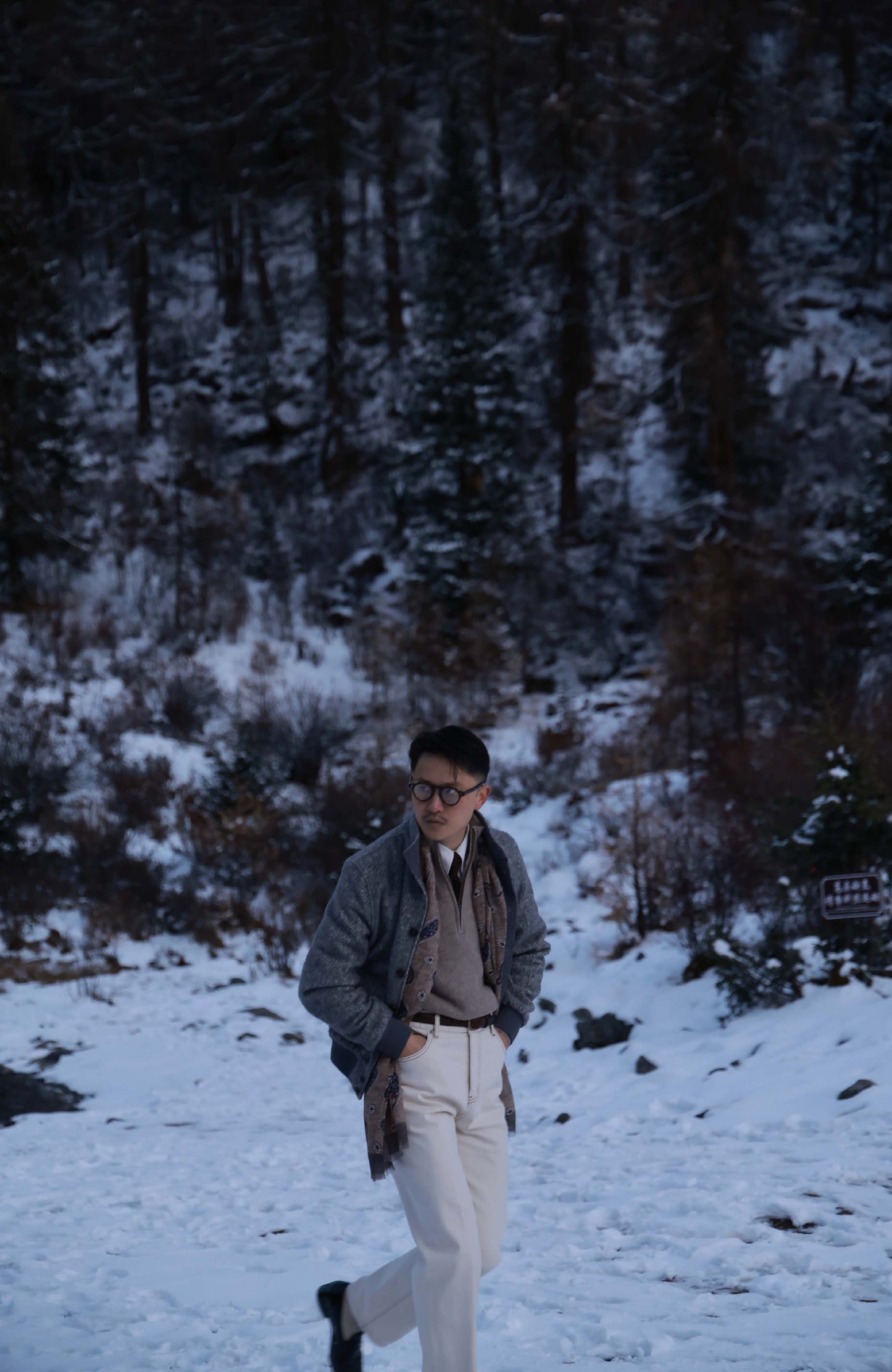 Art-Tuft Textured Herringbone A-1 Precision Jacket — Stone Trace Grey