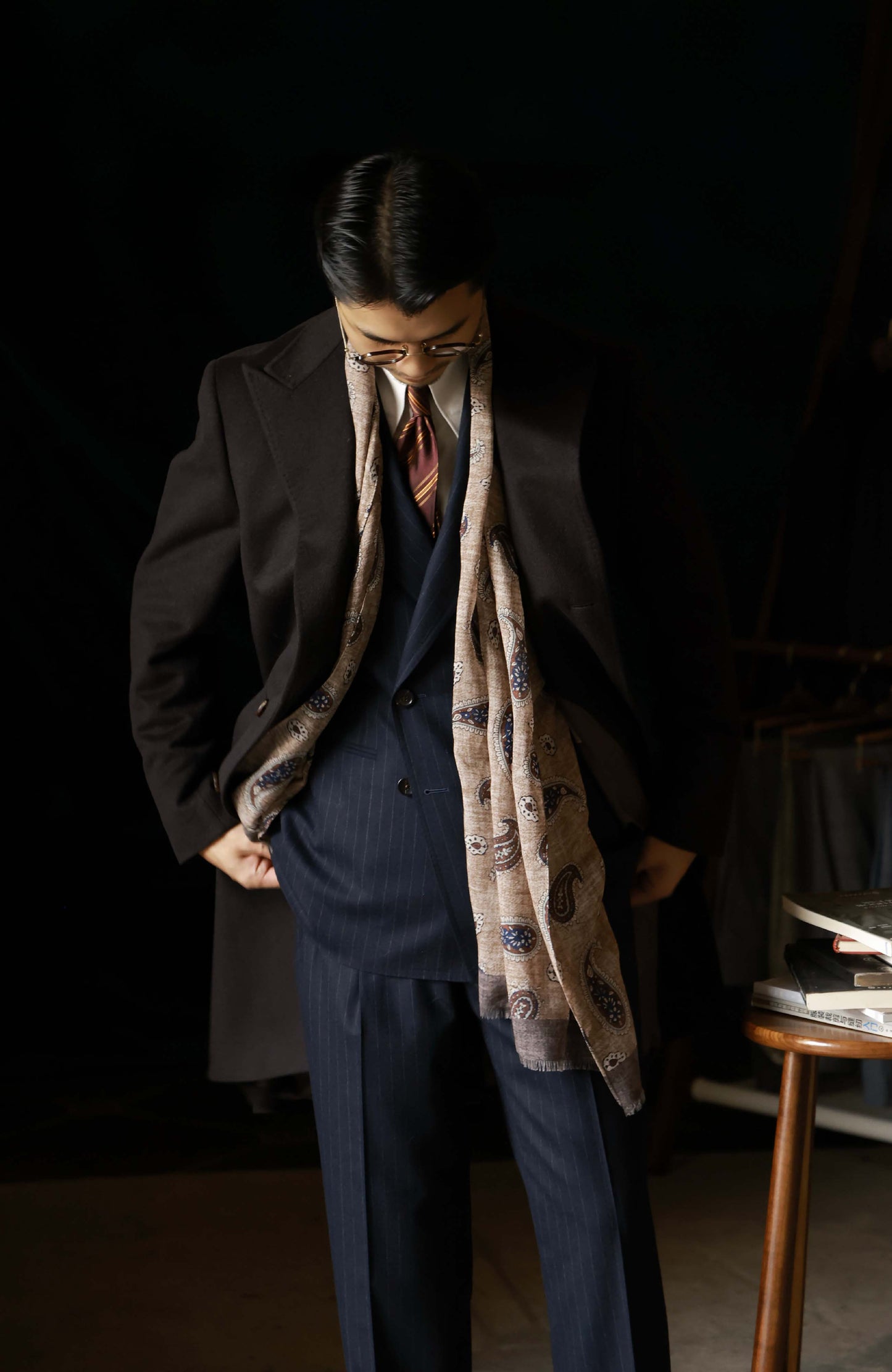 Half-Canvas Single-Breasted Wool Notched-Lapel Modified Chesterfield Overcoat — Ebony Brown