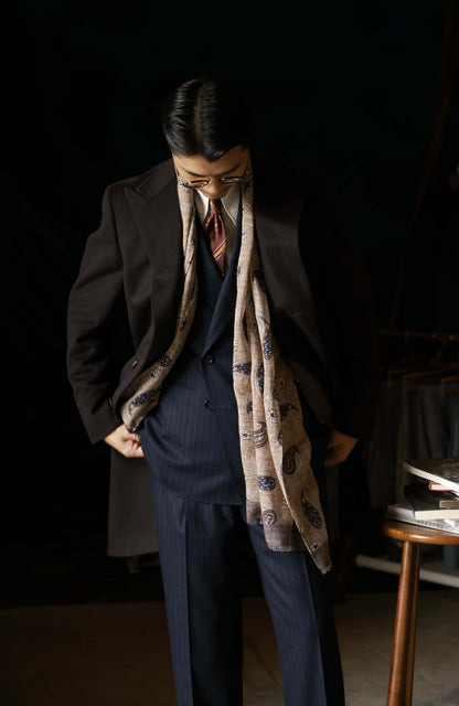 Half-Canvas Single-Breasted Wool Notched-Lapel Modified Chesterfield Overcoat — Ebony Brown