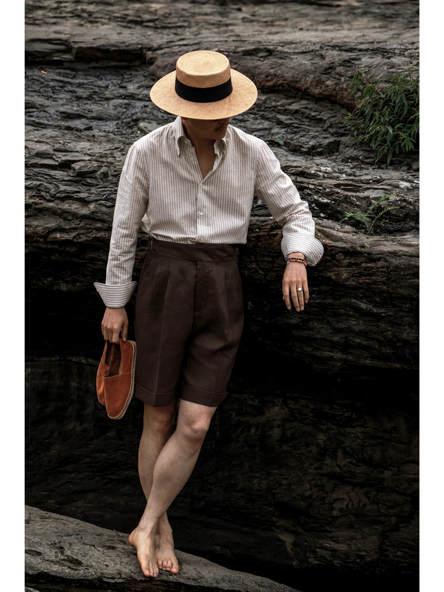 Gurkha Linen Shorts — Brown