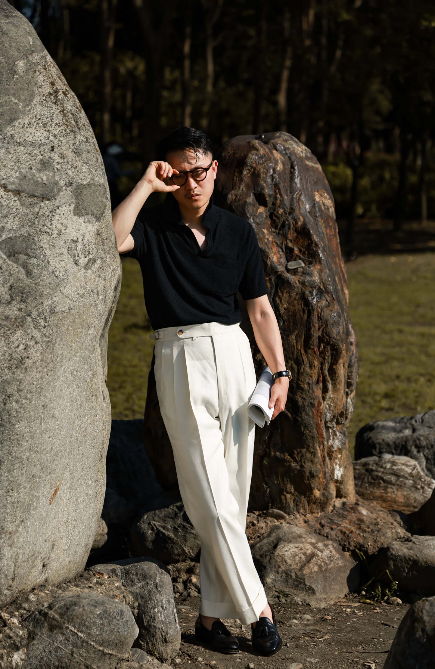 Terry-Knit Combed-Cotton Shorts — Cloud Ink