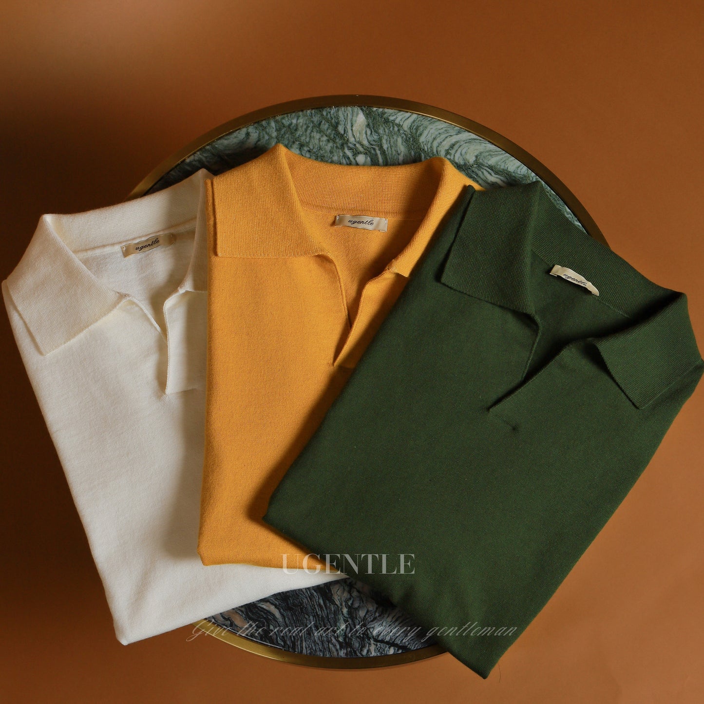 Cotton/Cashmere Classic Polo Amber Gold
