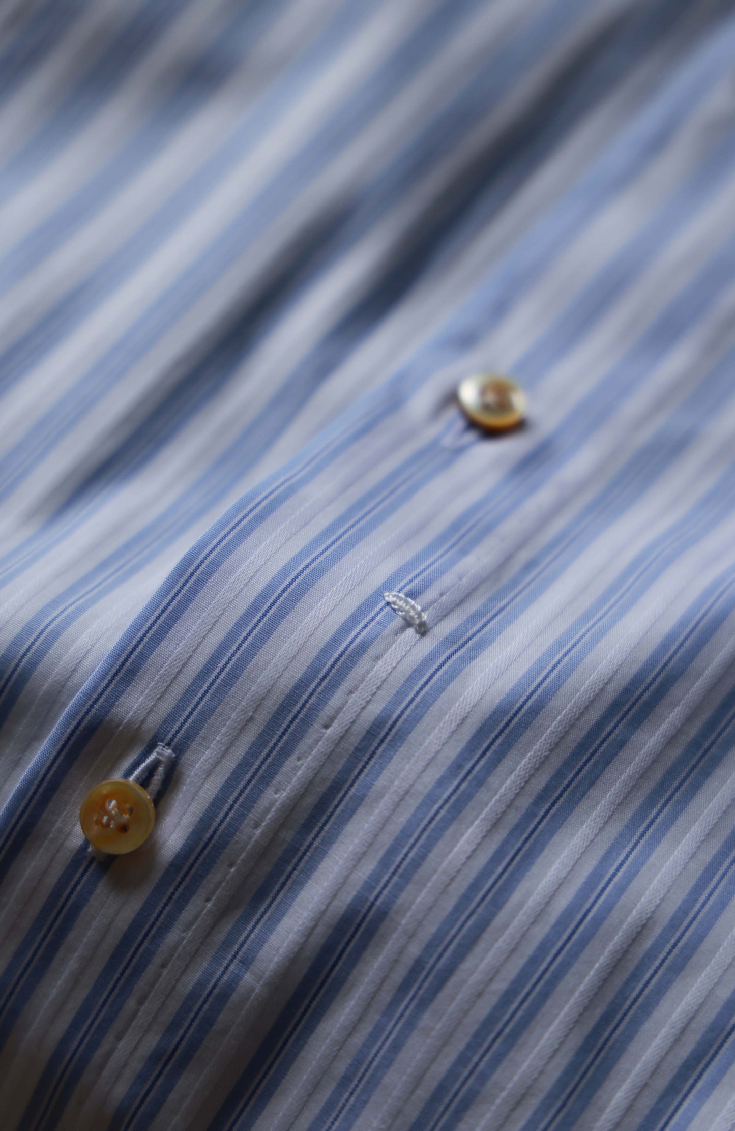 SÖKTAS Cotton Handcrafted Button-Down Collar Shirt — Capri Blue Stripe