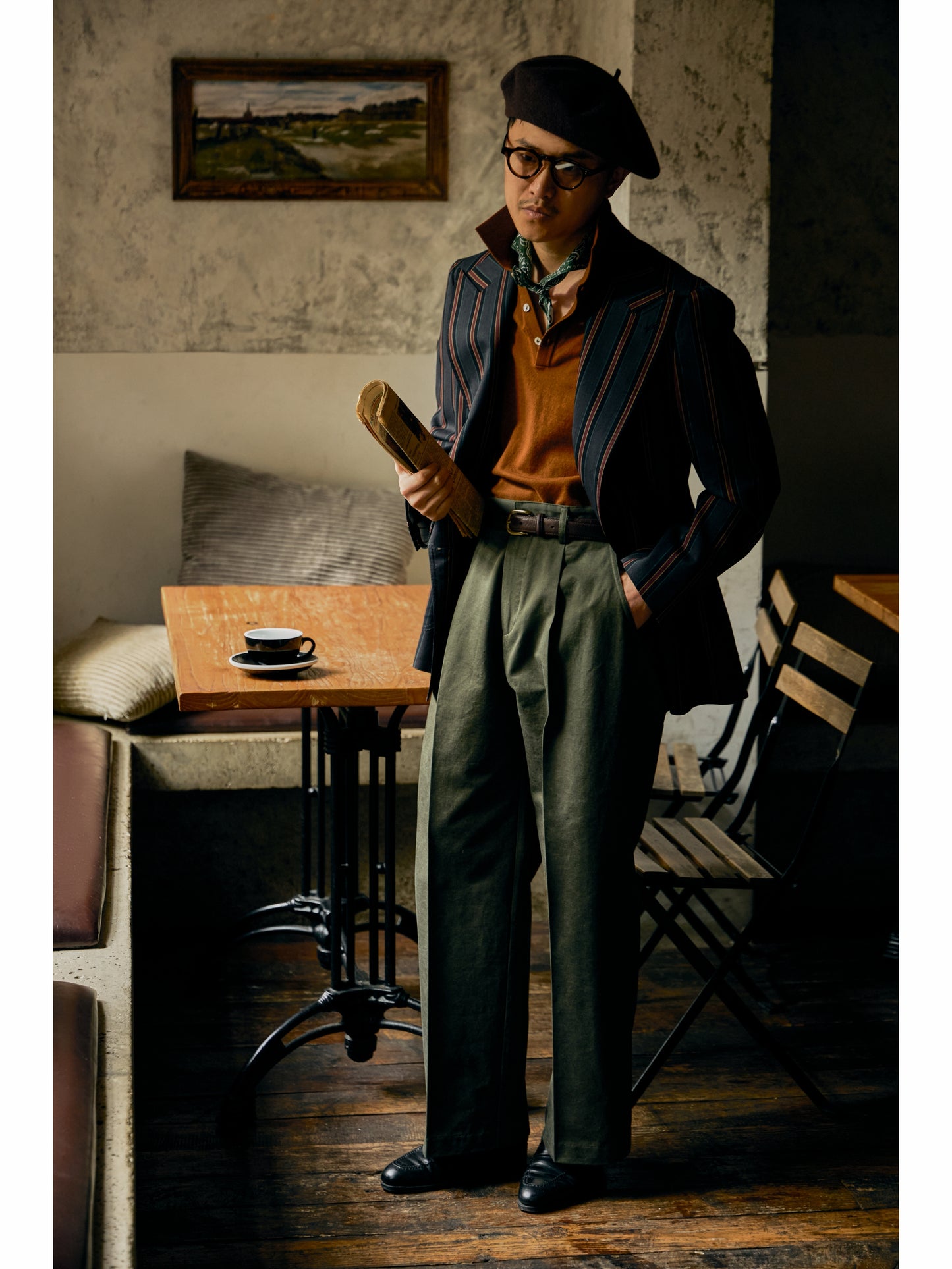 「Vintage Venetian Stripe」Italian-style Half-canvass Peaked Lapel Suit Jacket