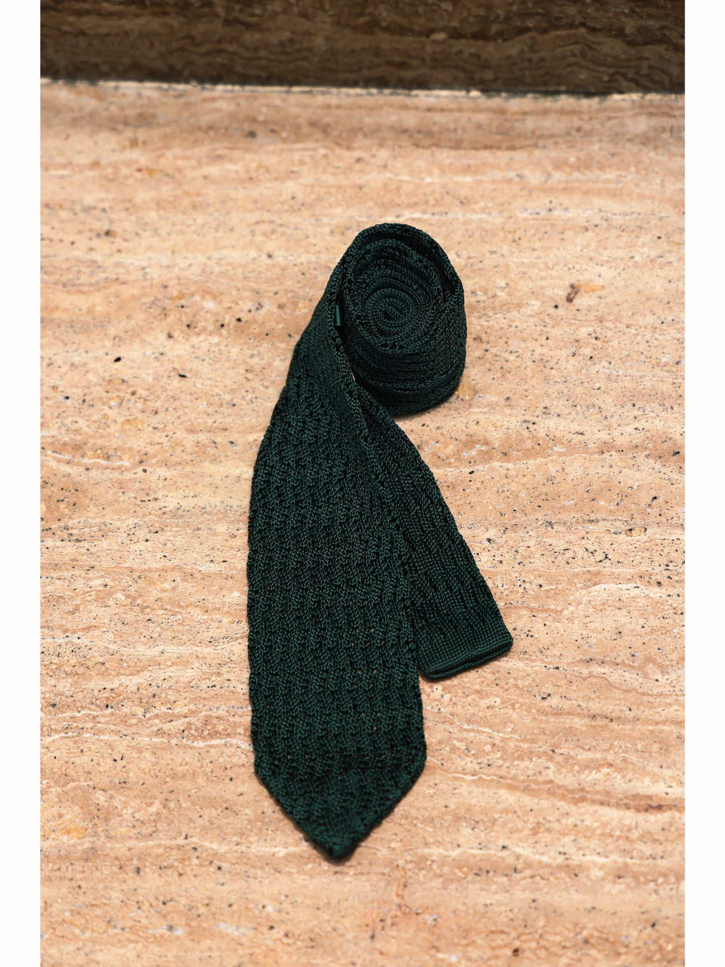 「Perforated Stone Series」Openwork Knit Academic Business Tie 100% Mulberry Silk