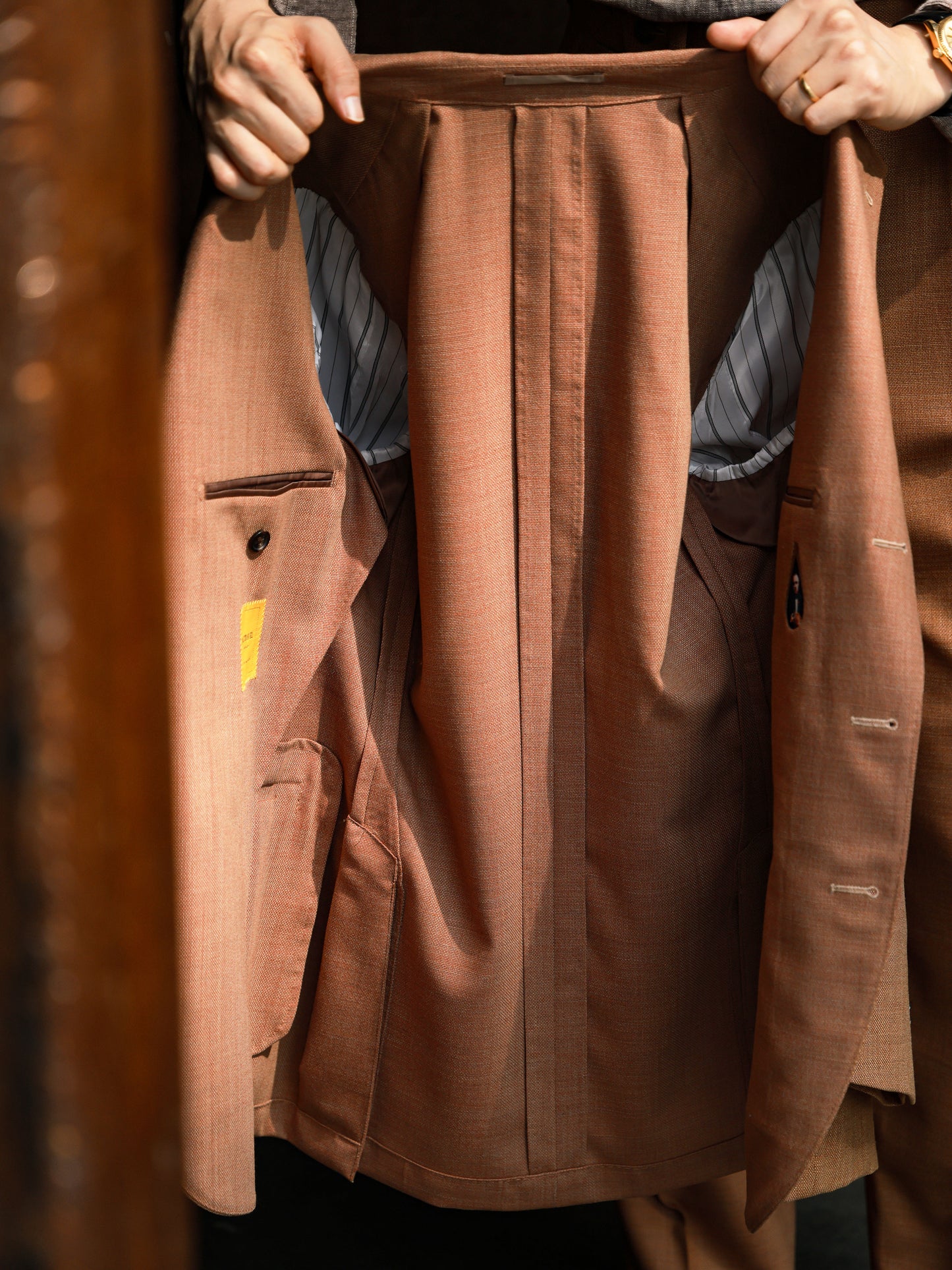 Suit Jacket with Half-Canvas and Peaked Collar — Tangerine