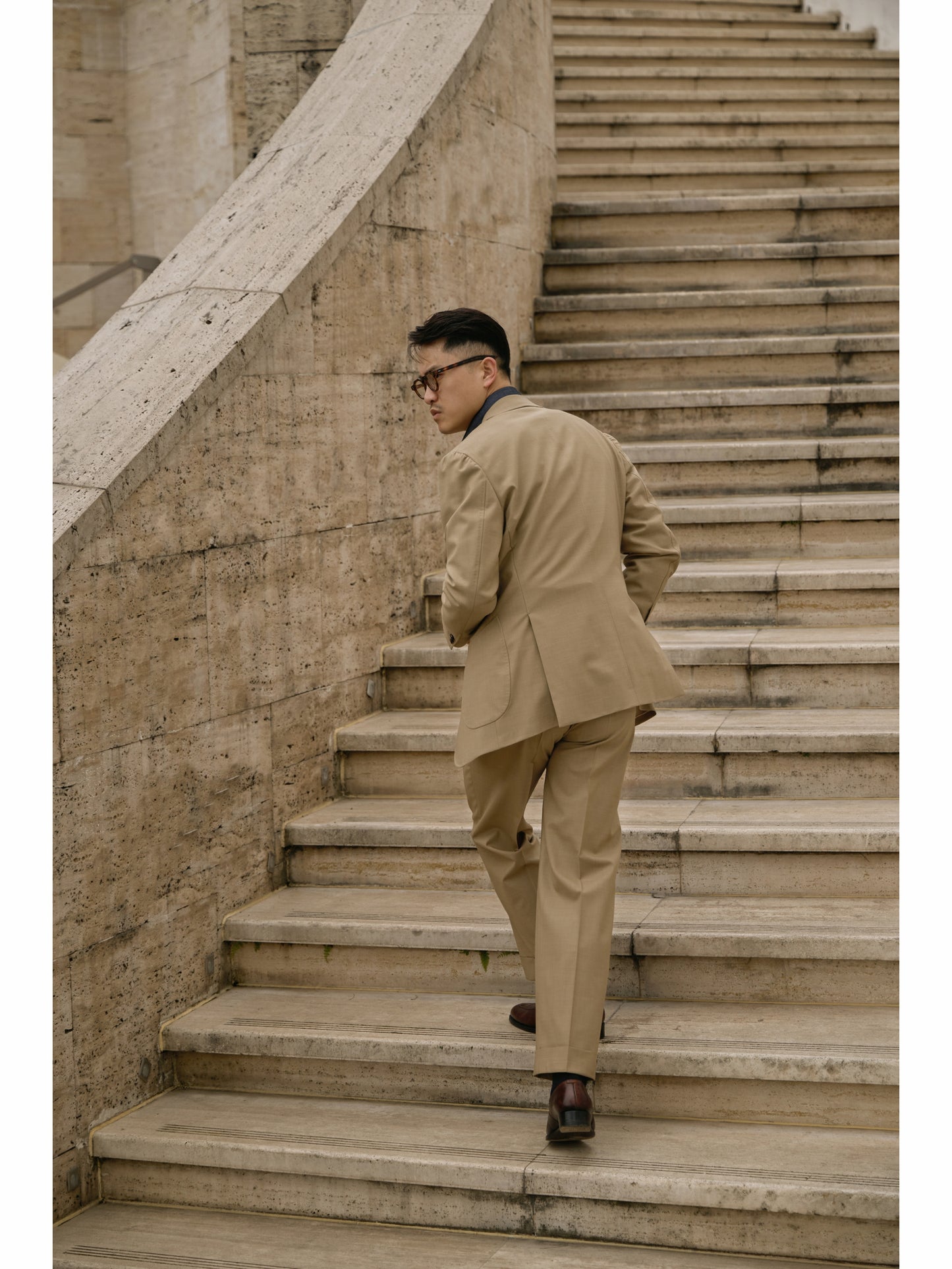 「Sand Trace」Italian-style Half-Canvas Notched Lapel Suit Jacket