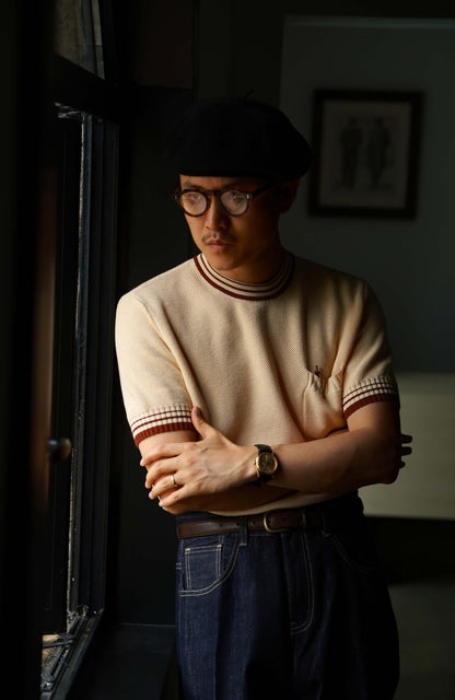 Heavyweight High-Twist Cotton Short-Sleeve T-Shirt — Apricot Haze