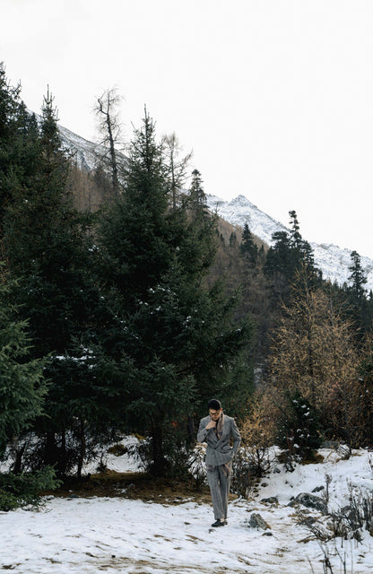 Half-Canvas Double-Breasted Flannel Suit Jacket — Prince of Wales Check