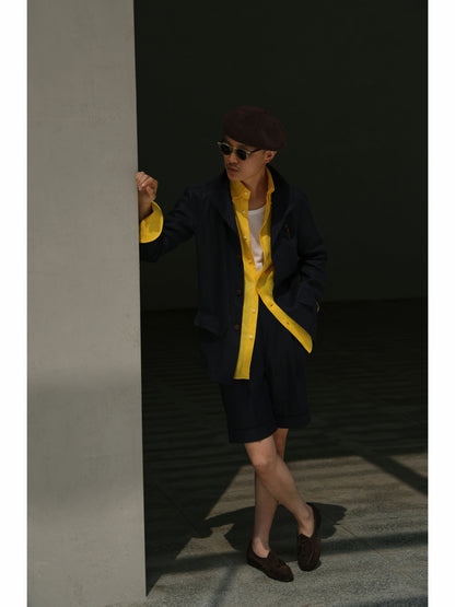 Gurkha Linen Shorts — Navy