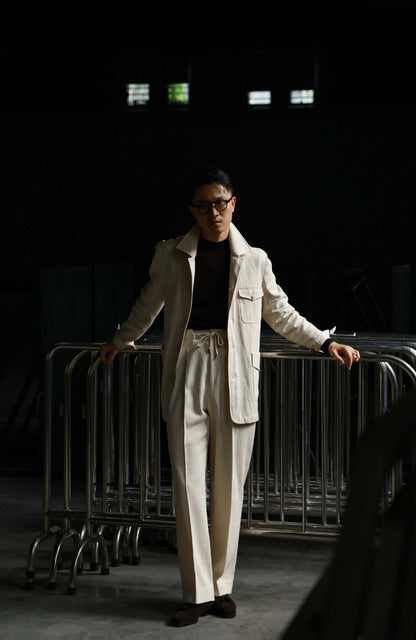 Heavyweight Linen Hemp French Workwear Jacket — Oat Beige
