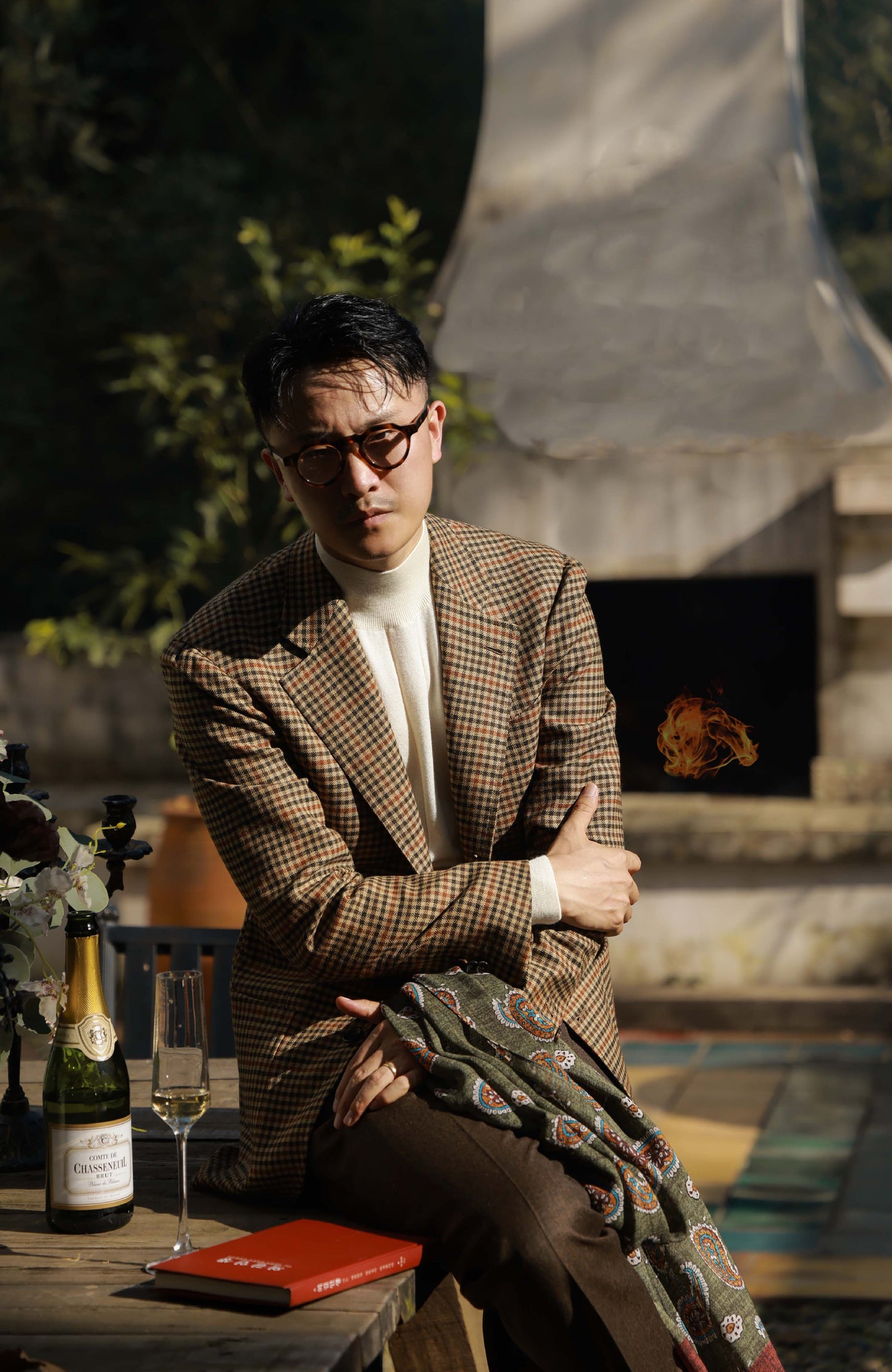 Half-Canvas Single-Breasted Suit Jacket — Autumn Vichy Check