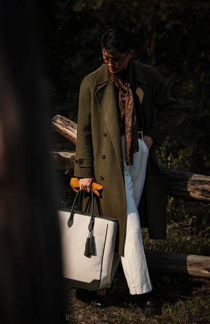 「Cedar Green」Balmacon Coat with Raglan sleeve