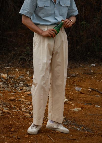 "Sand Color" Gurkha High Waist Wide Leg Casual Pants 