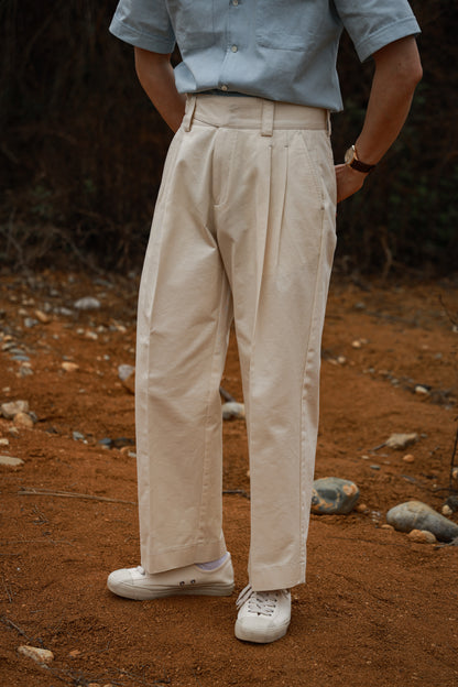 "Sand Color" Gurkha High Waist Wide Leg Casual Pants 