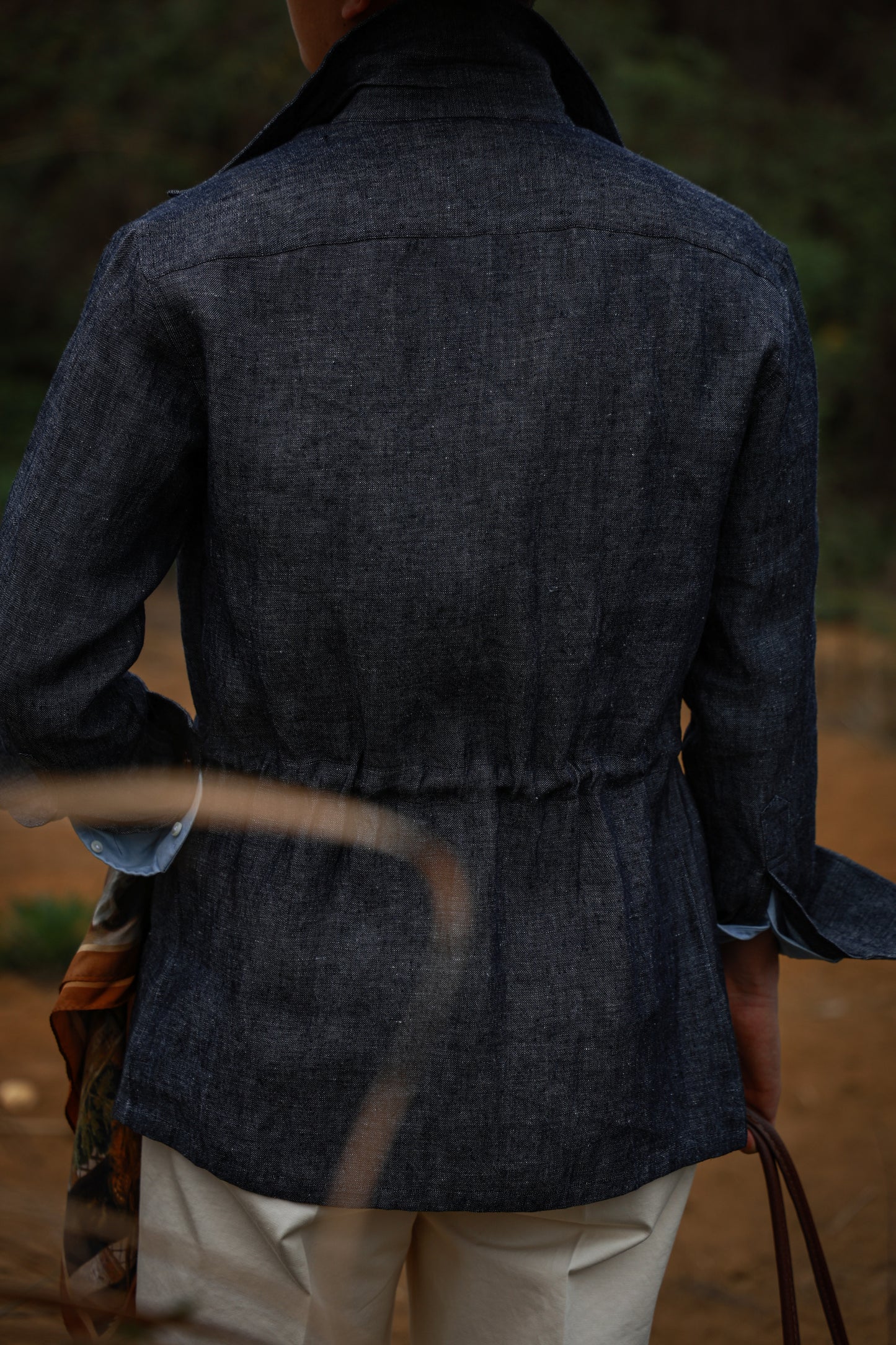 Denim Pleated Hunting Jacket 