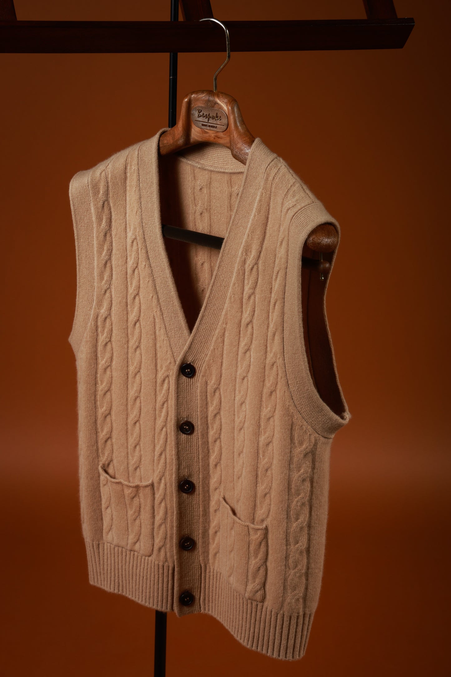 "Wheat Dunes" V-neck sweater vest 