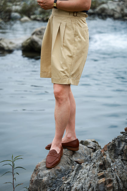 "Burgen Red" Deerskin Lychee Penny Loafer Loafers 