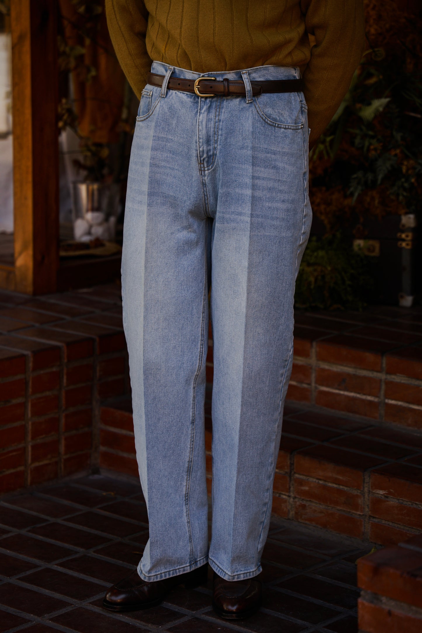 "Denim Color 2" Elastic Mid-High Rise Jeans 