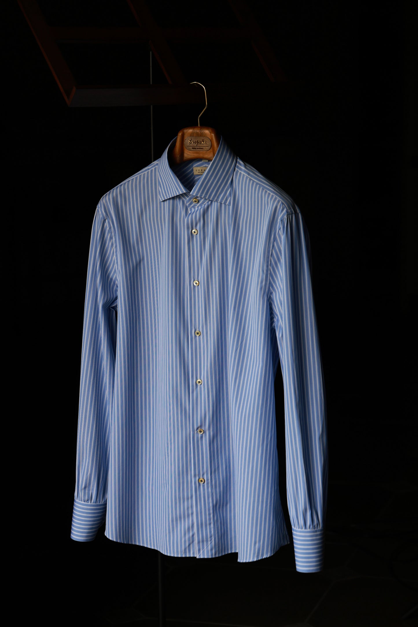 "Azure Stripe" crew neck shirt 