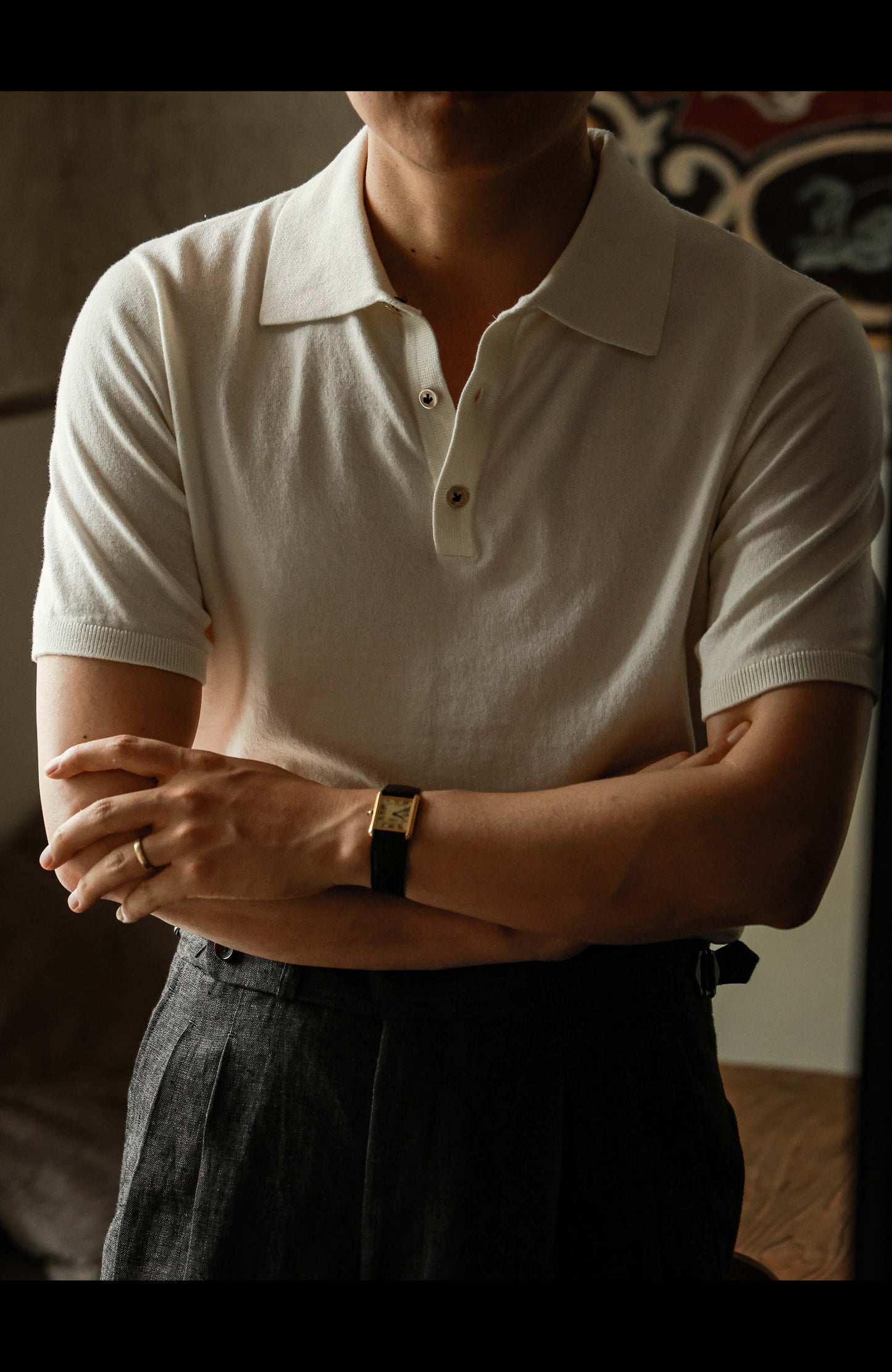 Cotton/Cashmere Classic Polo Off White