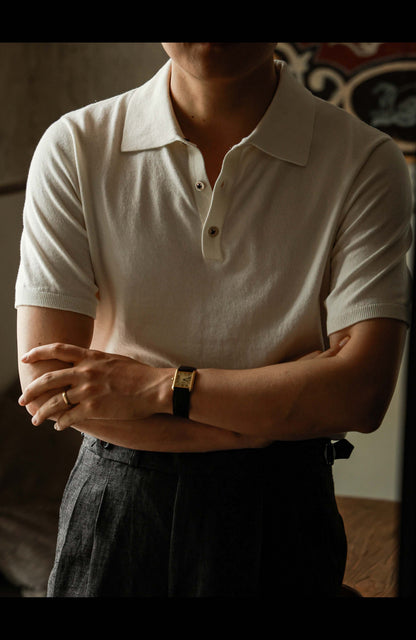 Cotton/Cashmere Classic Polo Off White