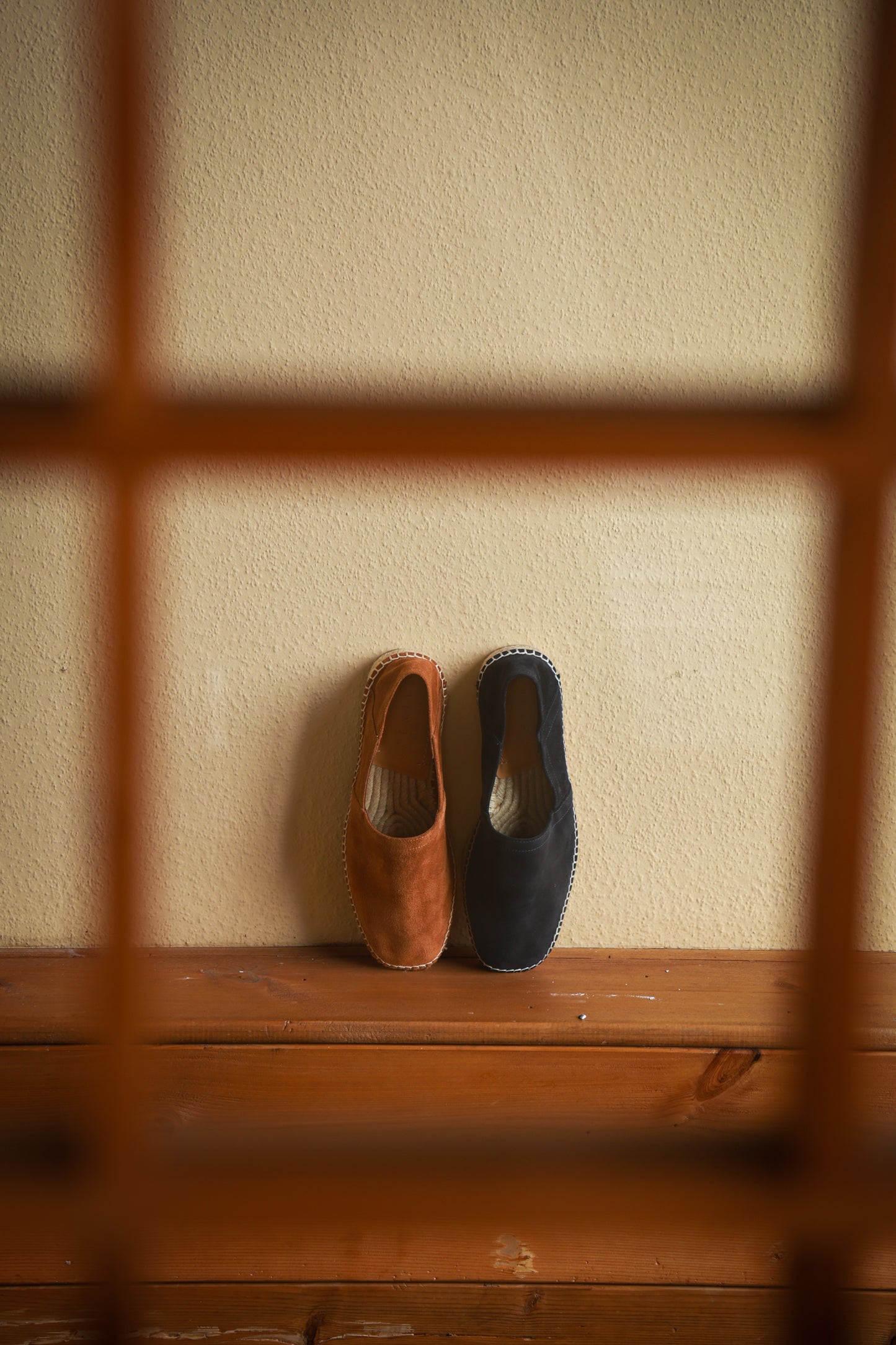 "Midnight Blue" Fetal Calf Wool Espadrilles Square Toe Fisherman Shoes 