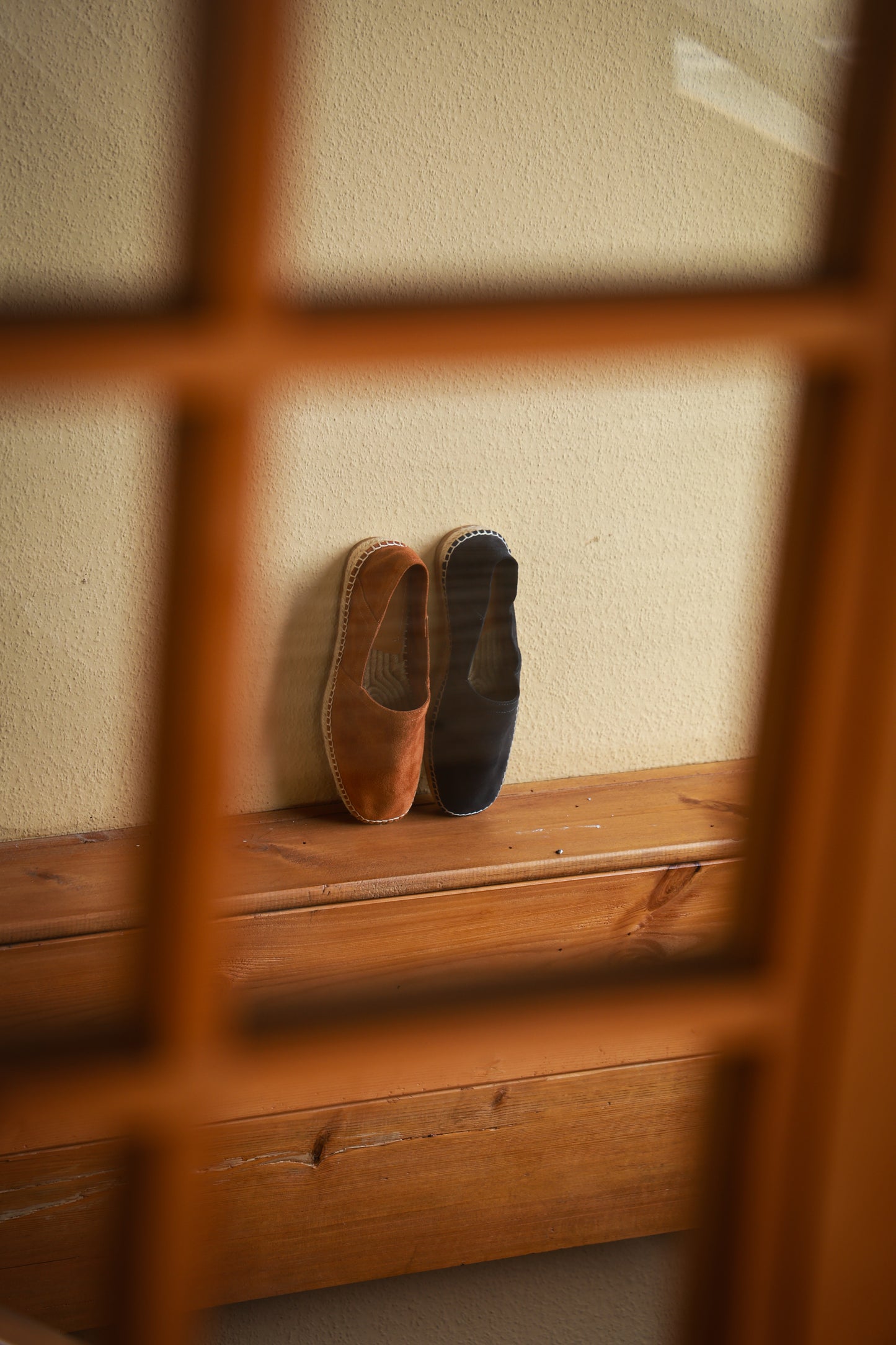 "Midnight Blue" Fetal Calf Wool Espadrilles Square Toe Fisherman Shoes 